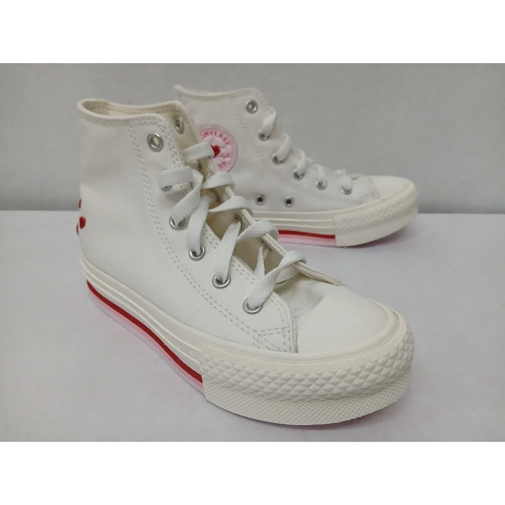 Converse Girl's Chuck Taylor All Star Eva Lift Hi Top Shoes A10717C White‎ Sz 13